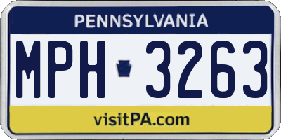 PA license plate MPH3263
