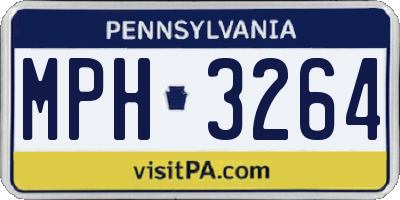 PA license plate MPH3264