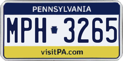 PA license plate MPH3265