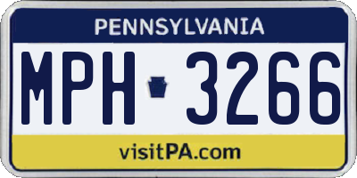 PA license plate MPH3266