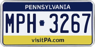 PA license plate MPH3267