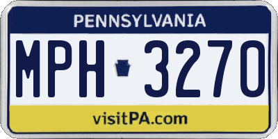 PA license plate MPH3270