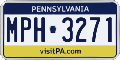 PA license plate MPH3271