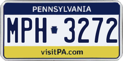 PA license plate MPH3272