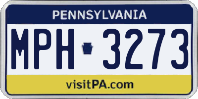 PA license plate MPH3273