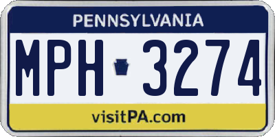 PA license plate MPH3274
