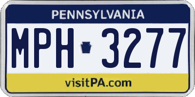 PA license plate MPH3277