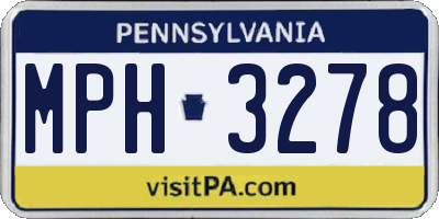 PA license plate MPH3278