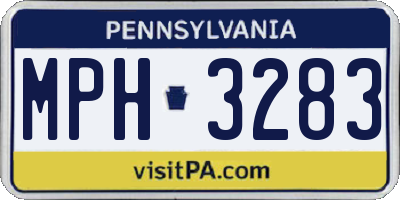 PA license plate MPH3283