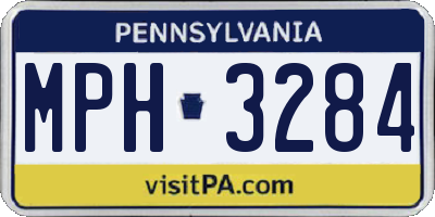PA license plate MPH3284