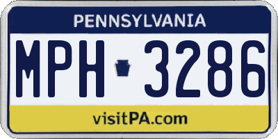 PA license plate MPH3286