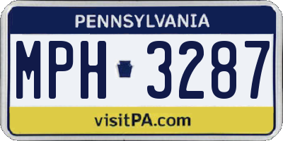 PA license plate MPH3287