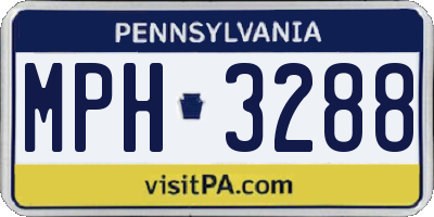 PA license plate MPH3288