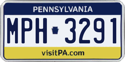 PA license plate MPH3291