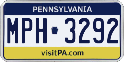 PA license plate MPH3292