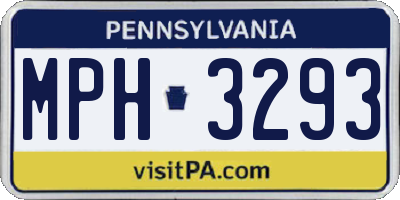 PA license plate MPH3293