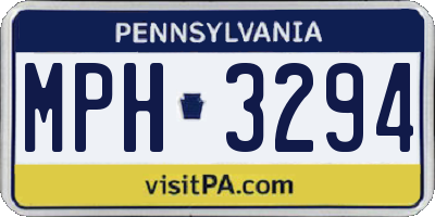 PA license plate MPH3294