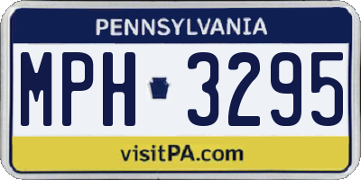 PA license plate MPH3295