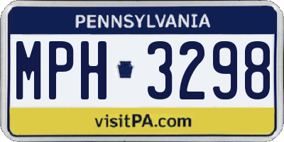 PA license plate MPH3298