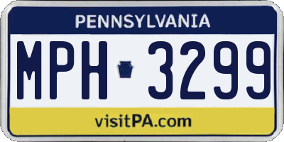 PA license plate MPH3299