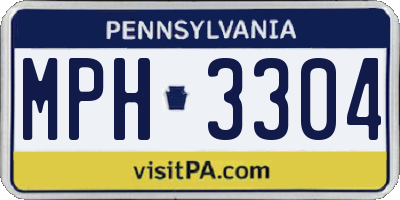 PA license plate MPH3304