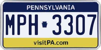 PA license plate MPH3307