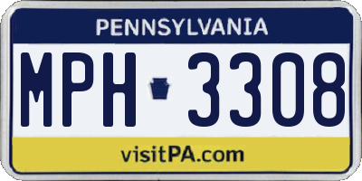 PA license plate MPH3308