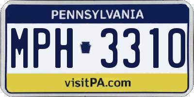 PA license plate MPH3310