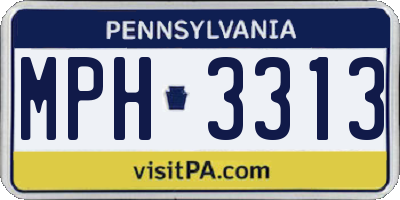PA license plate MPH3313