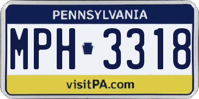 PA license plate MPH3318