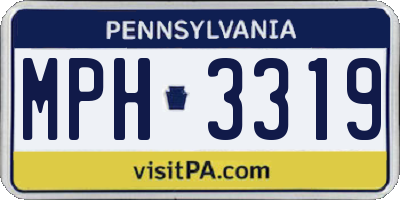 PA license plate MPH3319