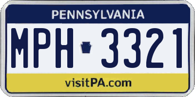 PA license plate MPH3321