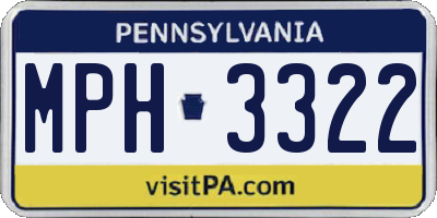 PA license plate MPH3322