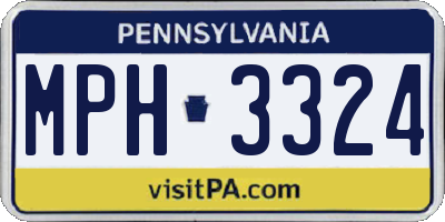 PA license plate MPH3324