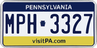 PA license plate MPH3327