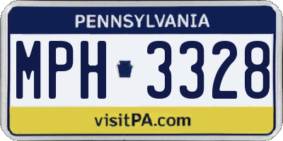PA license plate MPH3328