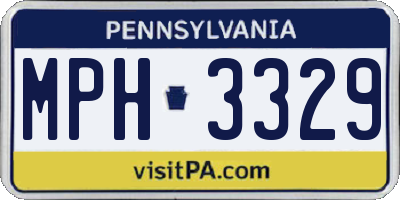 PA license plate MPH3329