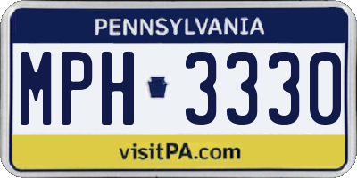 PA license plate MPH3330
