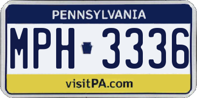 PA license plate MPH3336