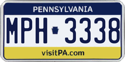 PA license plate MPH3338