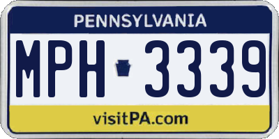 PA license plate MPH3339