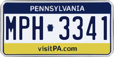 PA license plate MPH3341