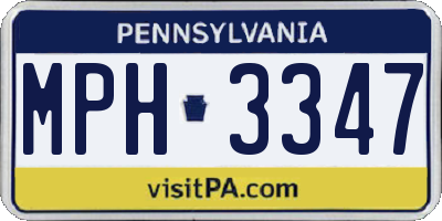 PA license plate MPH3347