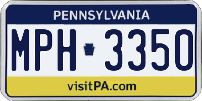 PA license plate MPH3350