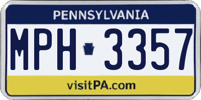 PA license plate MPH3357
