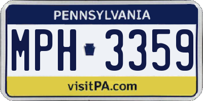 PA license plate MPH3359