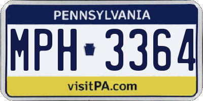 PA license plate MPH3364