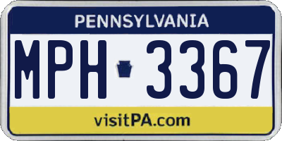 PA license plate MPH3367