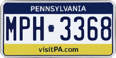 PA license plate MPH3368