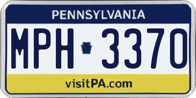 PA license plate MPH3370
